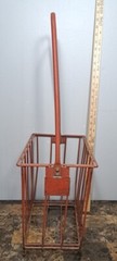 Vintage Tennis Ball Hopper Basket Red Plastic Coated Metal Wire Made in USA