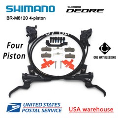SHIMANO Deore BR-M6120 BL-M6100 Bike 4-Piston MTB Hydraulic Disc Brake Set (OE)