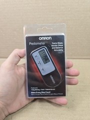 Omron HJ-321 Black Pedometer Step Counter Distance Calories w/Clip Holder New