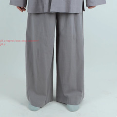 Summer Buddhist Shaolin Monk Kung Fu Cotton linen wide leg pants Monk Trousers