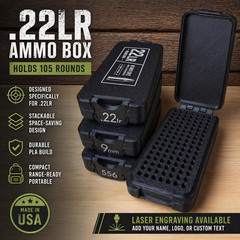22LR Ammo Storage Box – 120 Round Capacity, Stackable PLA Organizer