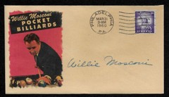 Willie Mosconi Featured on Ltd Edt. Collector’s Envelope Repr Autograph *OP1051