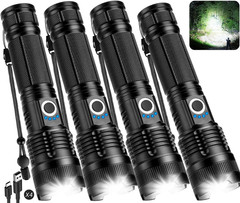 Flashlights Rechargeable LED High Lumens – 4 Pack 90,000LM Super Bright Flashlig