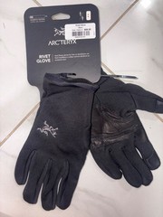 Arc’teryx Rivet Gloves Black Medium NWT Polartec Power Stretch Leather Palm