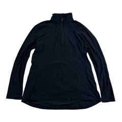 Dover Saddlery English Riding Equestrian Sport 1/4 Quarter Zip Black L/S Top M