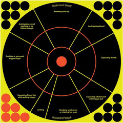 12″ Handgun Trainer Target – Highly Visible Instant Feedback Reactive round Self