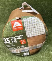 Ozark Trail 35F Flannel Lined Rectangle Adult Sleeping Bag – Brown (80″ x 36″)