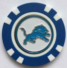NFL Detroit Lions Magnetic Poker Chip removable Golf Ball Marker