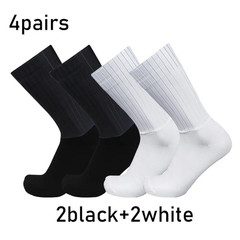 4 Pairs Aero Cycling Socks Silicone Non Slip Racing Road Bike Sports Socks