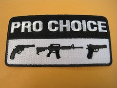 MORALE PATCH: PRO CHOICE FIREARMS VEST PATCH 2 X 4 IN. HOOK BACK GUN PATCH!