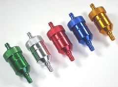 BILLET ALUMINUM IN LINE FUEL FILTER 1/4″ FOR GO KARTS ATV DUNE BUGGY MOTORCYCLE