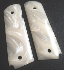 1911 Colt & Clones CUSTOM GUN GRIPS Slim Line Full size White Mother of Pearl