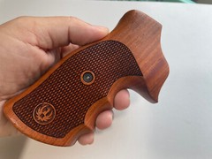 New Checker wood Handle Grips for Ruger GP100 Super Redhawk#No.1