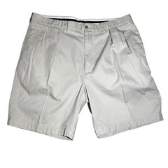 Polo Golf Ralph Lauren Mens 40 Tan Khaki Pleated Cotton Fairway Shorts Vintage