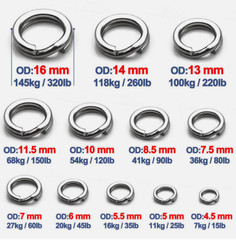 Split Rings Fishing 100Pcs Stainles Steel Saltwater Treble Hook Connector 1#-12#