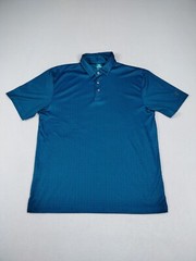 Pro Tour Polo Shirt Mens Large Cool Play Blue Green Geometric Golf Shoe Print