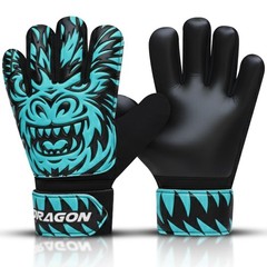 Kids Soccer Goalie Gloves – Youth Goalkeeper with Strong Grip 6, Cyan