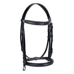 Comfort Padded Leather Horse Hunter Bridle 2 Inch Noseband Free Grip Rein