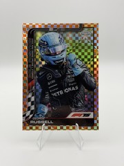 2025 Topps Chrome Formula 1 F1 George Russell Orange Checker /25 Mercedes