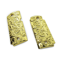 For Kimber micro 9 grips Gold Plated Kimber Grips Scroll Design grips Screws Inc
