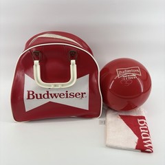 Vintage Budweiser Bowling Ball 16 LBS – Red “King Of Beers” Undrilled Red Bag