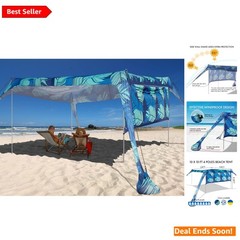 Lightweight Water-Resistant Beach Shade with UV Protection and Quick Setup