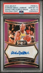 2024 Select Kareem Abdul-jabbar Signature Purple 09/75 #SIGKAJ PSA 10 **Pop 10**