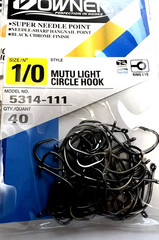 Owner 5314-111 1/0 Mutu Light Circle Hooks 40 PK Super Needle Point black chrome