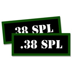 38 SPECIAL Ammo Can LABELS STICKERS DECALS for Ammunition Cases 2 pack 3″ x 1.15