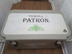 NWOT 50 QT BISON COOLER beige Patron Tequila logo