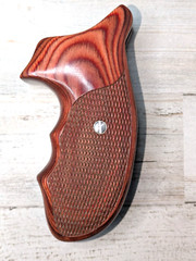 KIMBER K6s DASA GRIPS Rosewood Checkered Combat Grip Finger Grooves Extended