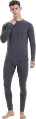 Men 100% Merino Wool Base layer Set Winter Underwear Bottom Long Sleeve Top Gift