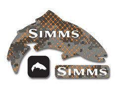 Simms Trout Fishing Decal 3 Pack Sticker 8.5″ waterproof vinyl fly fish