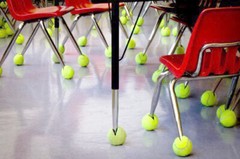 100 Recycled Tennis Balls Pre Cut to Fit Classroom Chair, Table, or Walker Legs