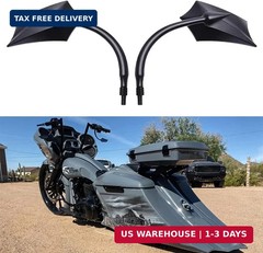 Black Irregular Shape Motorcycle Mirrors,Upgrade Rearview Motorcycle Mirrors Wit