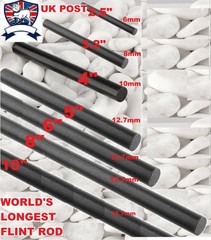 FLINT STEEL FERRO ROD FIRE STARTER LIGHTER MAGNESIUM 6 8 10mm 3″ 4″ 5″ 6″ 8″ 10″