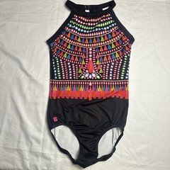 Sylvia P Carnival High Neck Mesh Back Practice Gymnastics Leotard SA