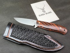 Frasier Knives Lookout Hunter Black Orange Swirl G-10 AEB-L 59-60 HRC (Custom)