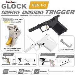 Glock Complete Adjustable Titanium Gold Trigger 3.5 Connector G17 19 26 34