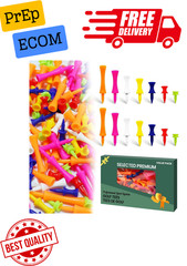 Amy Sport Golf Tees Step Down Plastic Unbreakable 50 Pack Consistent Height
