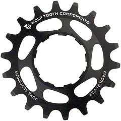 Wolf Tooth Single Speed Aluminum Cog – 18t, Compatible with 3/32″ Chains, Black