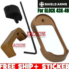 SHIELD ARMS for Glock 43X 48 MUD Magwell + STEEL Mag Release for S15 Mag GEN1& 2