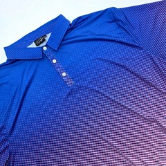 Sunday Swagger Mens 4XL Blue Ombre Geometric Performance Golf Polo Shirt