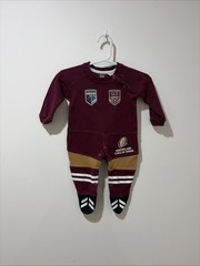 NRL QLD Maroons State Of Origin Baby Size 000 (0-3 months) Long Sleeve One Piece