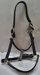 Perri’s 1″ Leather Turnout Halter – Oversized – Havana