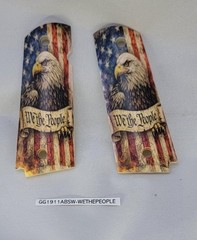 1911 Full-Size Grips White ABS UV-Printed Eagle Flag We The People