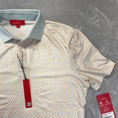 Redvanly Men’s Geometric Print Performance Cowley Golf Polo Shirt Size Small