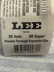 LEE Powder Through Expanding Die-.38 Auto/.38 Super-(90482)
