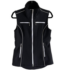 JoFit Golf Zip Up Vest Top Womens Size XS Sporty High Neck Black White Pockets
