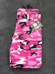 Pink Camo Fatigue BDU Polyester Cotton Rothco Unisex Size S Cargo Pants ⚫